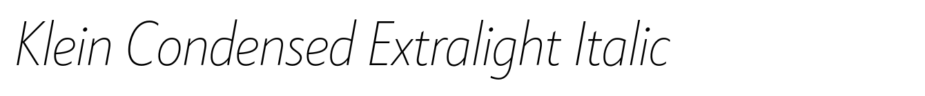 Klein Condensed Extralight Italic image